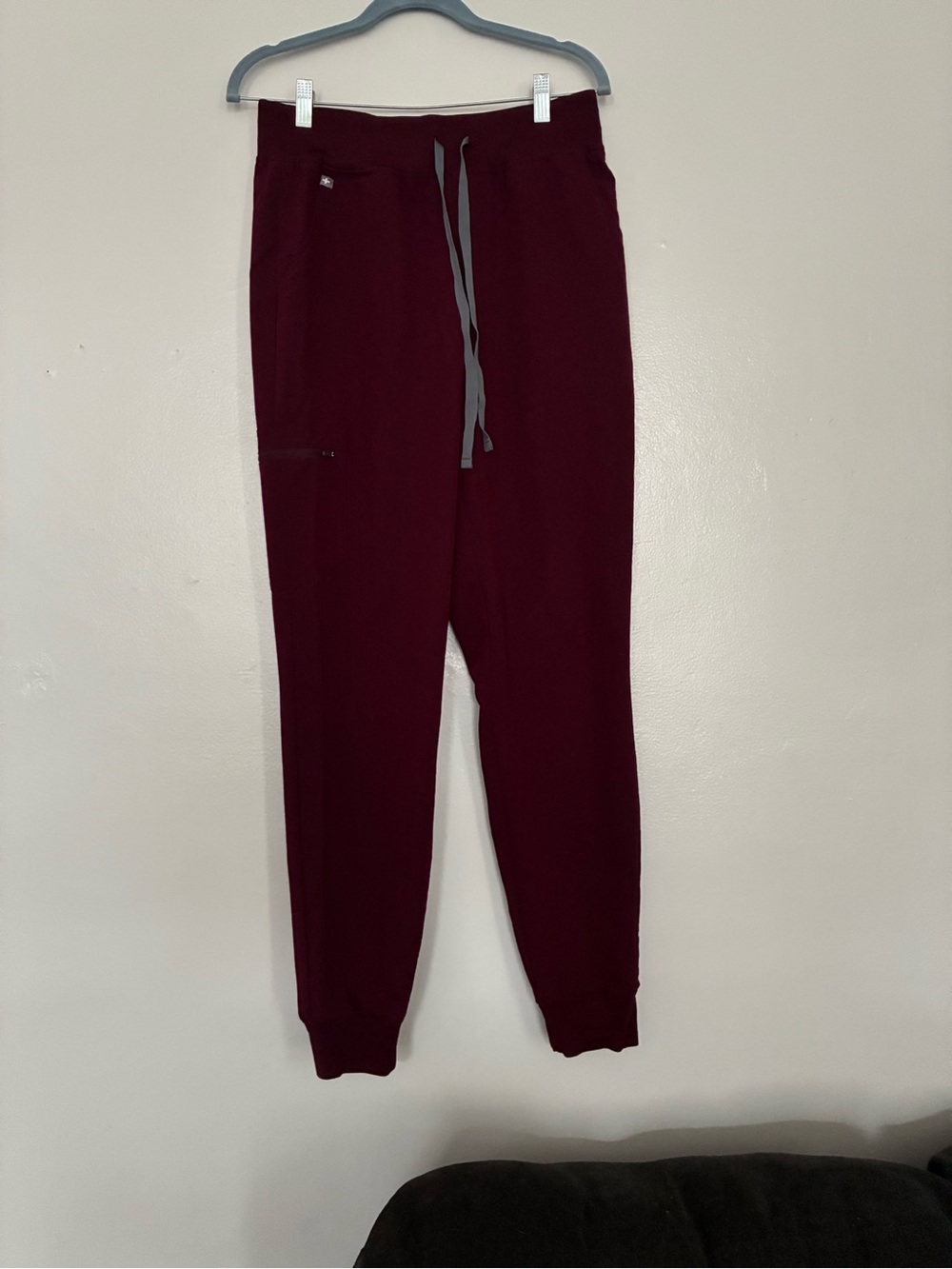 Figs burgundy jogger pants